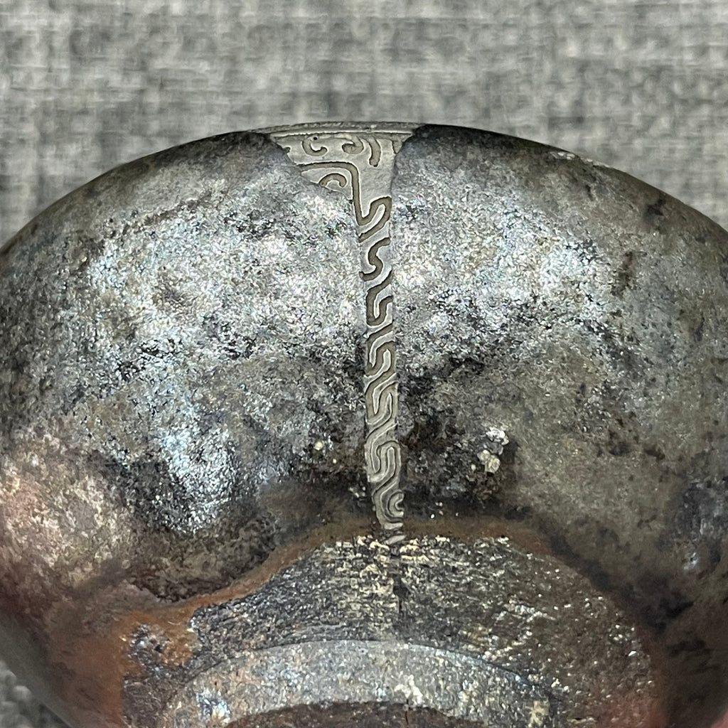 Tin-carved bronze pattern, with old peptide glaze from the Song Dynasty, modern re-fired artwork