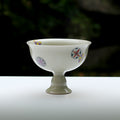High-foot painted ceramic teacup, handmade teacup, Kung Fu tea ceremony tea set, zero with antique trendy teacup master cup