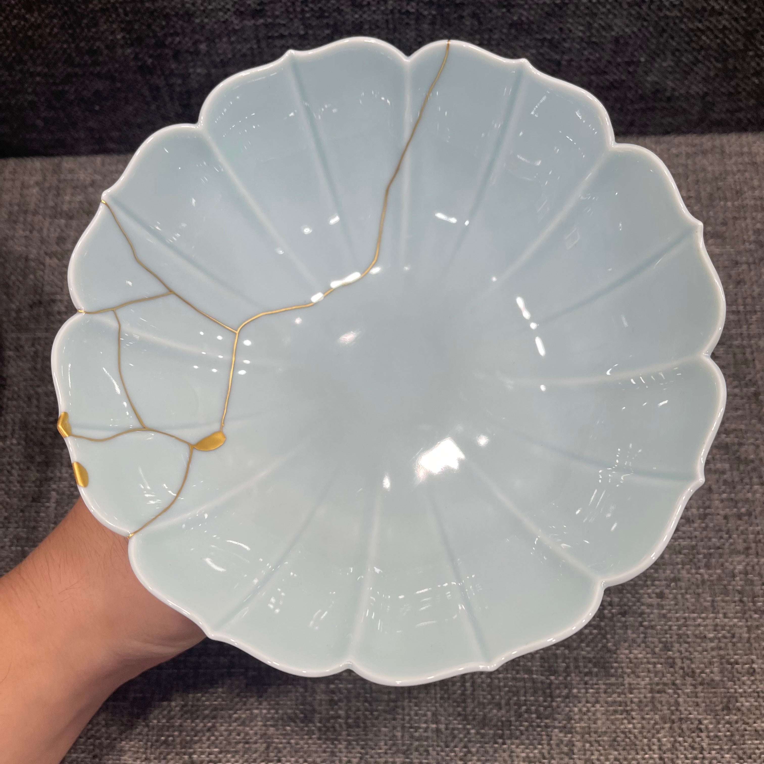 Chinese antique restoration, gold-plated fruit plate