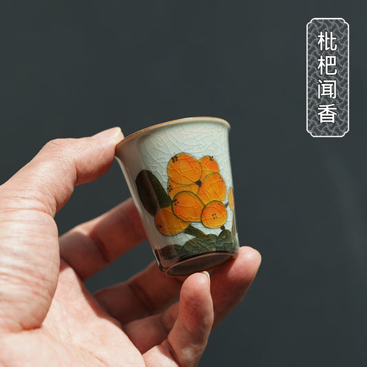 Hand painted loquat fragrant cup