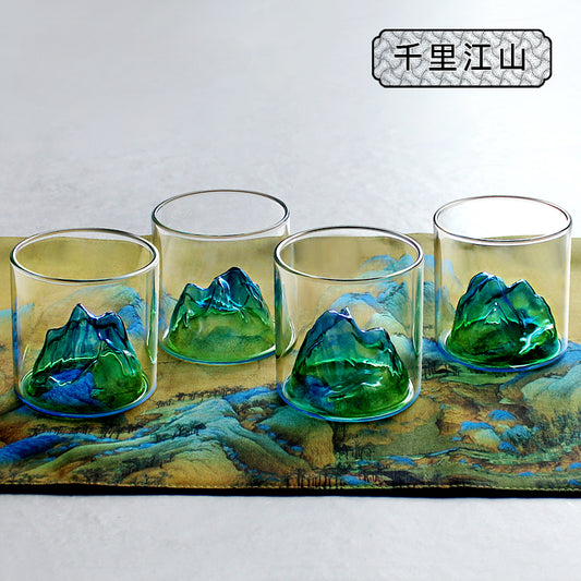 Qianli Jiangshan Tu Table Flag Tea Art Tablecloth Tea Ceremony Accessories