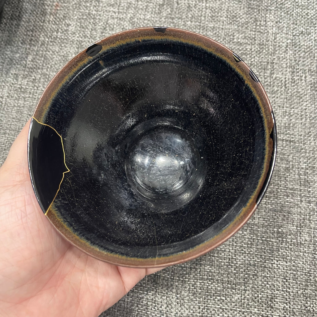 Song Dynasty black-glazed tea set, restored with high-quality lacquer polishing technique