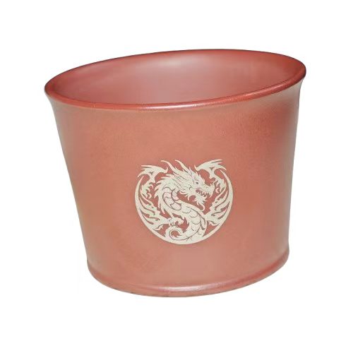 Four Divine Beast Dragon Pattern Purple Clay Engraved with Gold and Silver Decorations Tea Cup