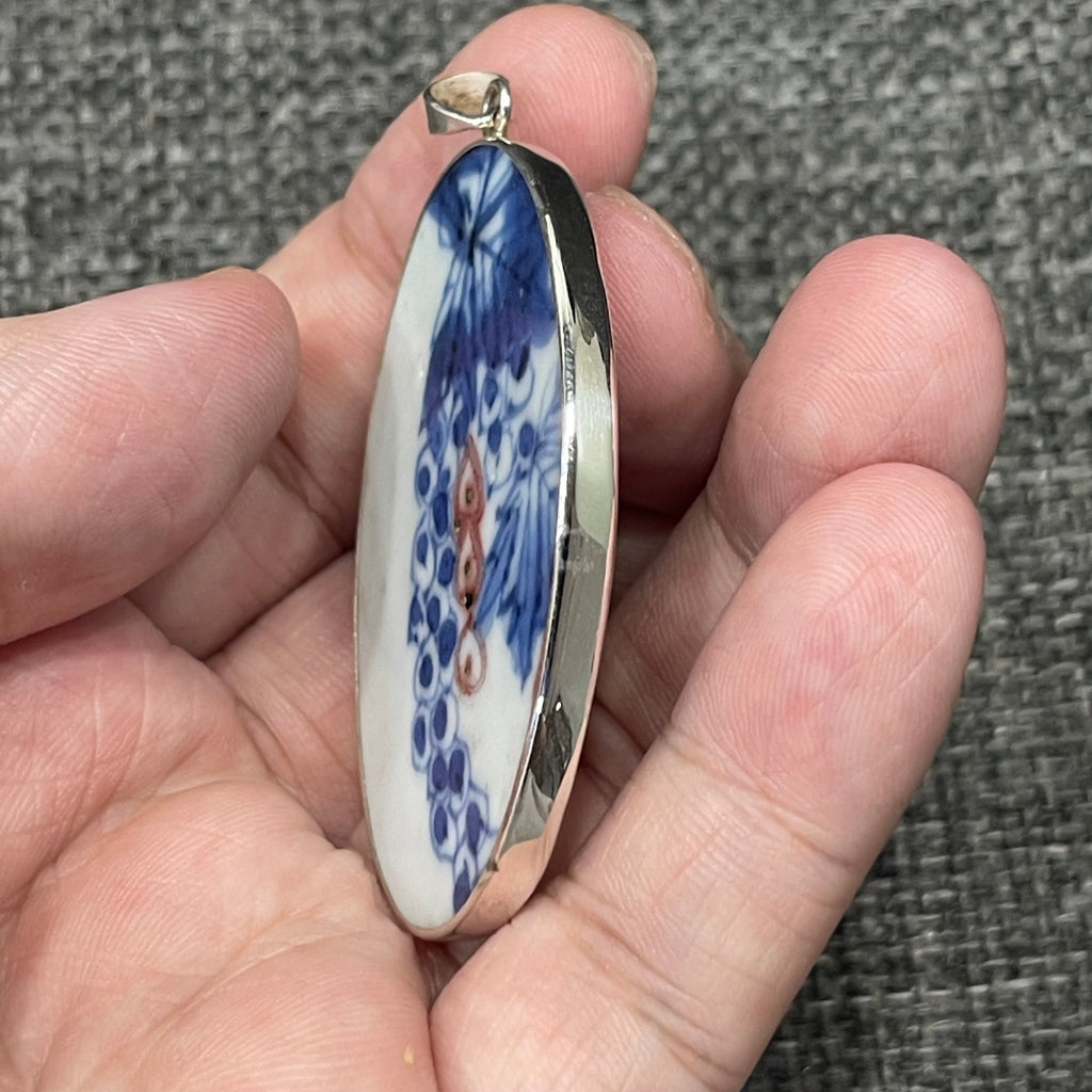 Ming Dynasty blue and white porcelain fragment, pendant