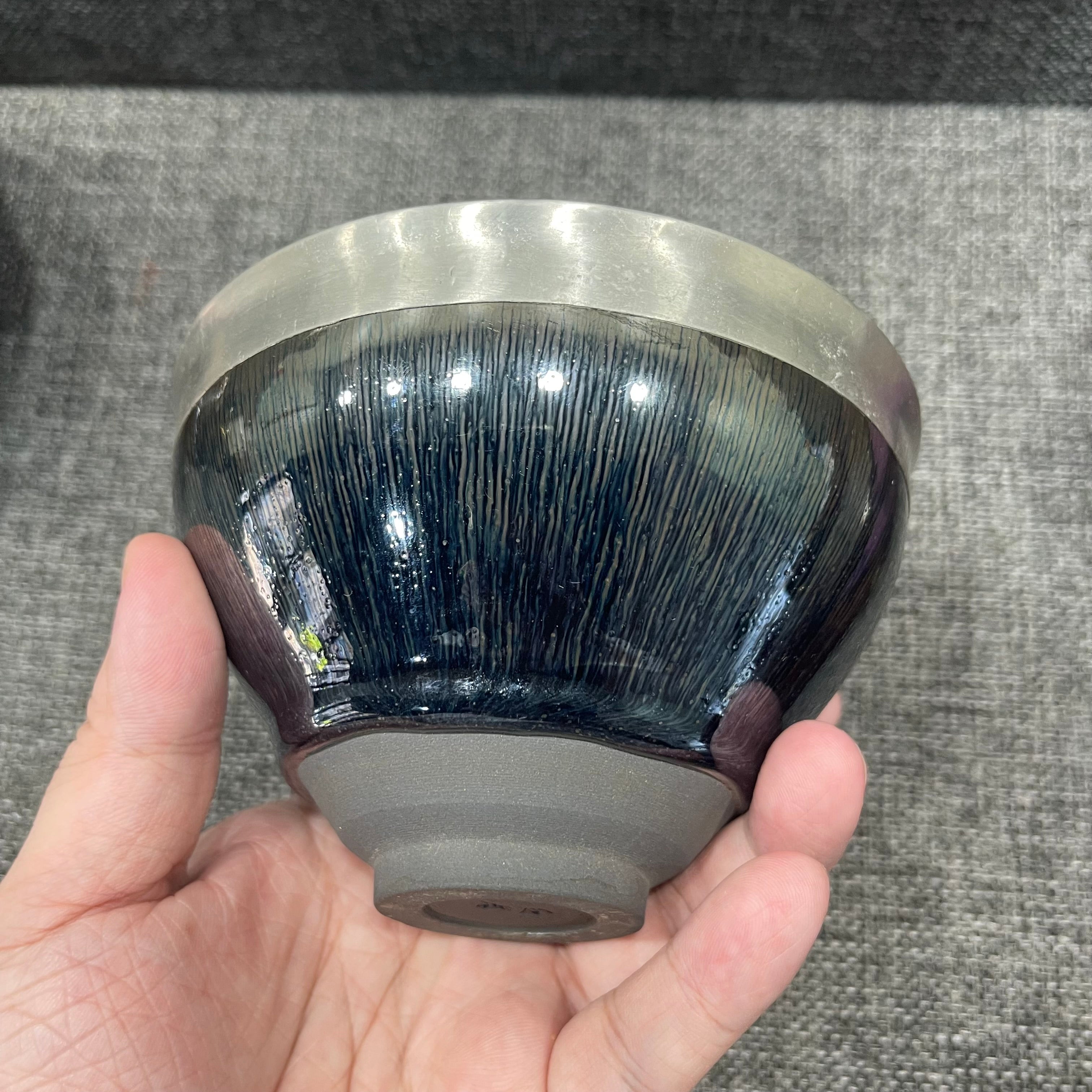 Yinhao tea set, tin-plated rim, Jianzhan teacup