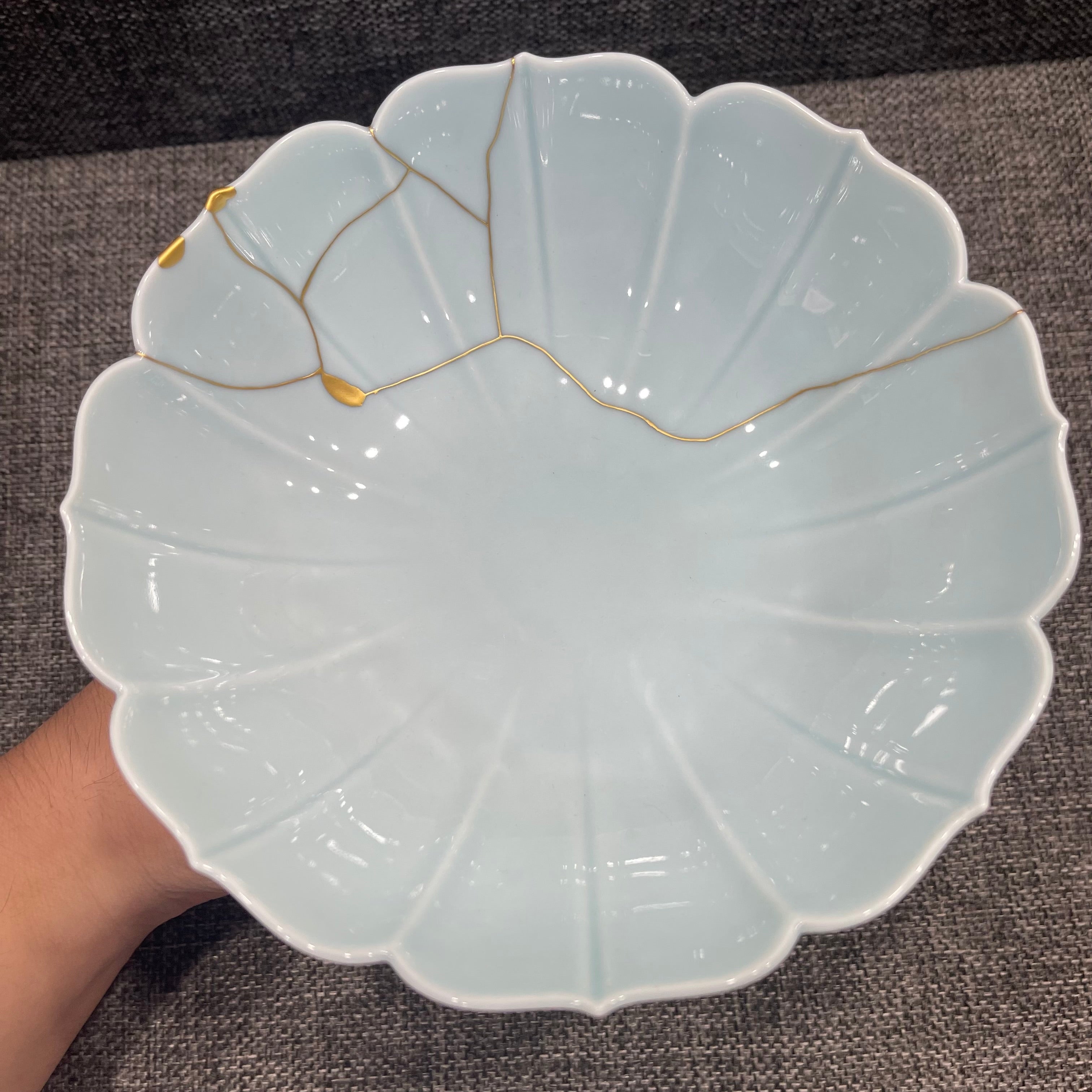 Chinese antique restoration, gold-plated fruit plate