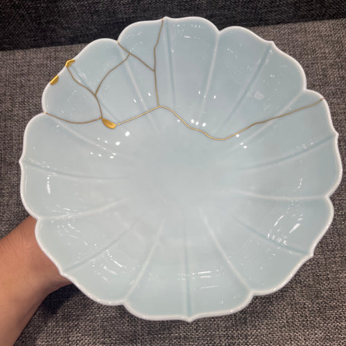 Chinese antique restoration, gold-plated fruit plate