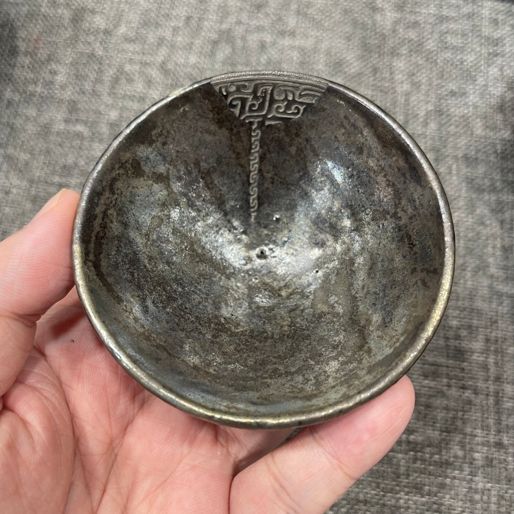 Tin-carved bronze pattern, with old peptide glaze from the Song Dynasty, modern re-fired artwork