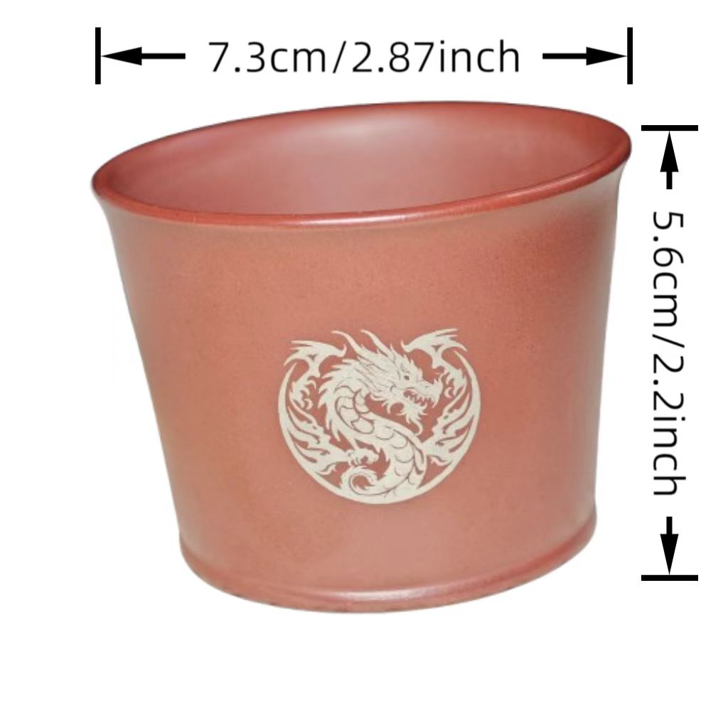 Four Divine Beast Dragon Pattern Purple Clay Engraved with Gold and Silver Decorations Tea Cup