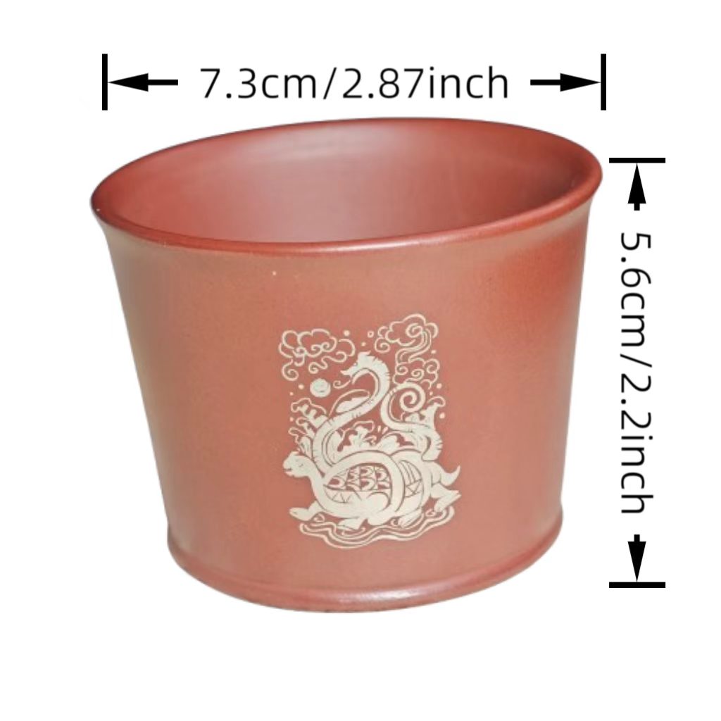 Four Divine Beasts Patterned with Xuwen (Sword-Emblem of the Dragon) Decorated with Gold and Silver Inlay Purple Sand Pot for Tea