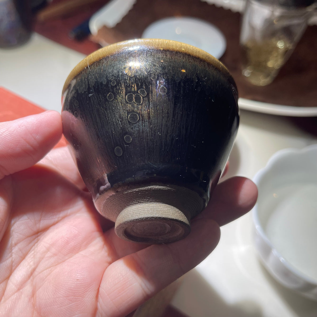 Cute little tiger, Jianzhan tea cup hand-carved