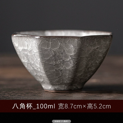 Longquan Celadon Ge Kiln Black Ice Crack Tea Cup and Tea Bowl