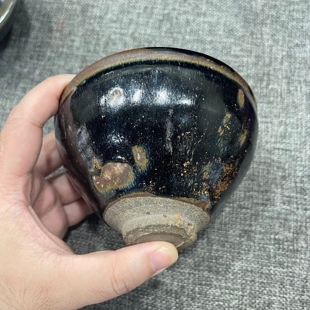 Song Dynasty black-glazed tea set, restored with high-quality lacquer polishing technique