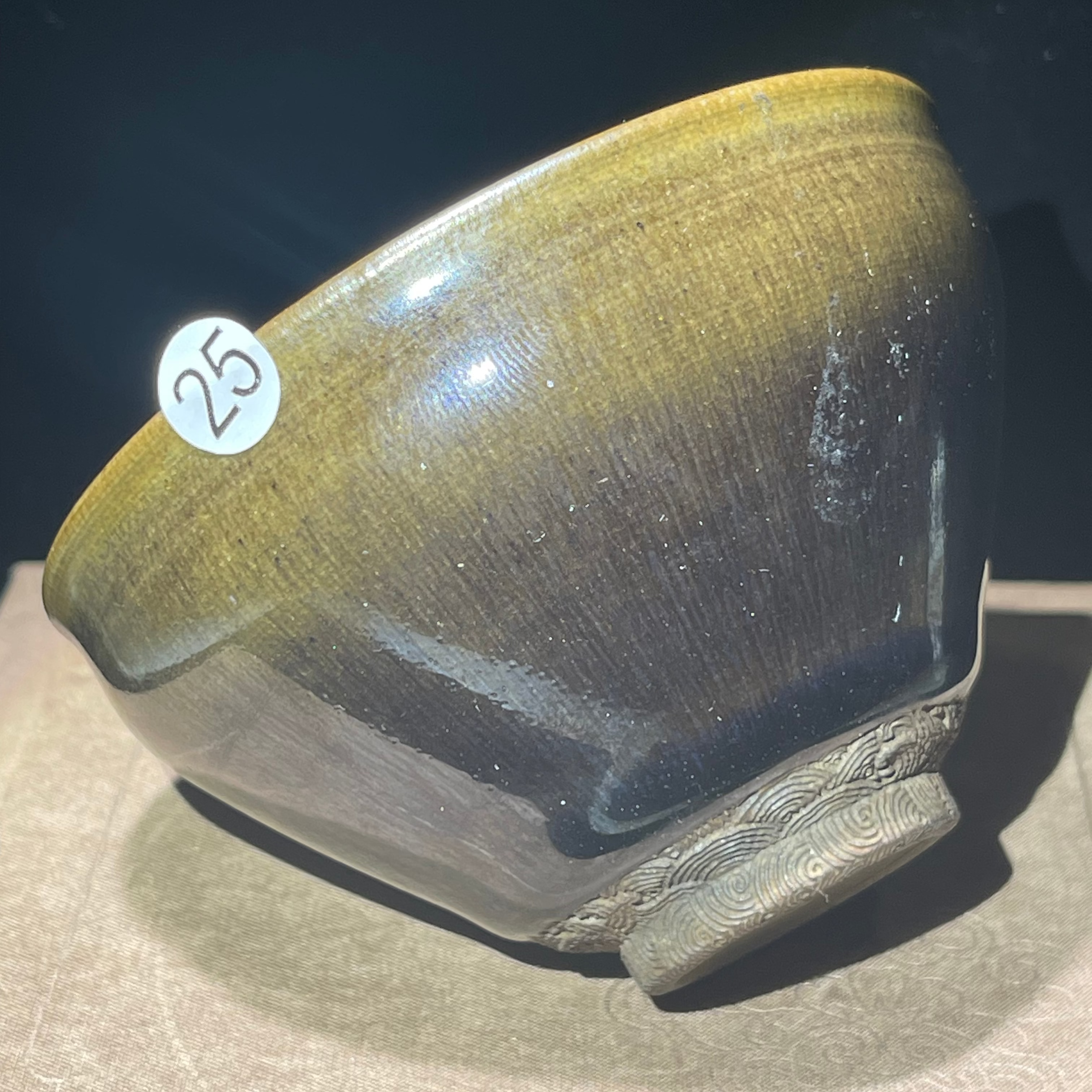 Brown gradient rabbit hair Jianzhan carved teacup, Customized version by Master Cai and Master Chen