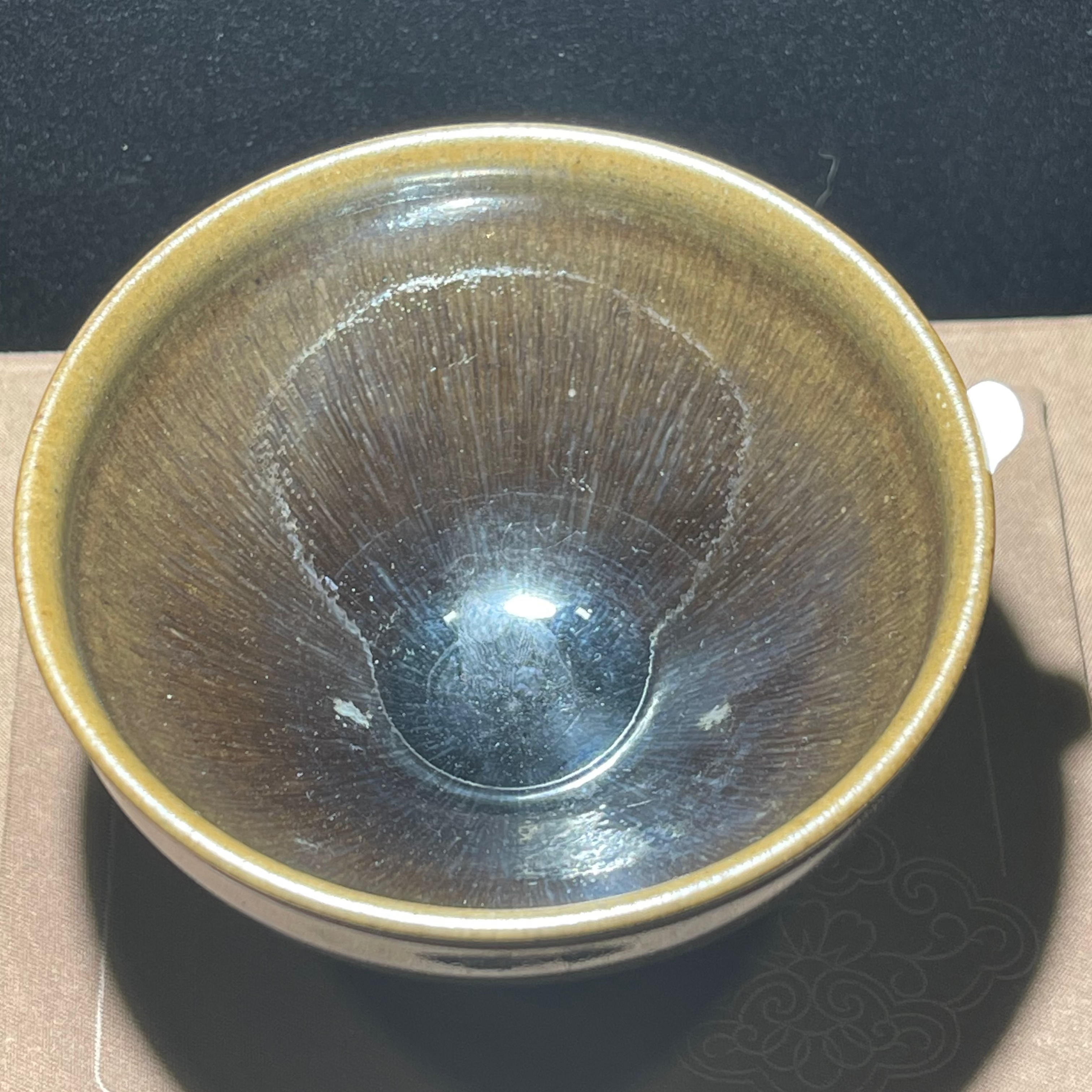 Brown gradient rabbit hair Jianzhan carved teacup, Customized version by Master Cai and Master Chen