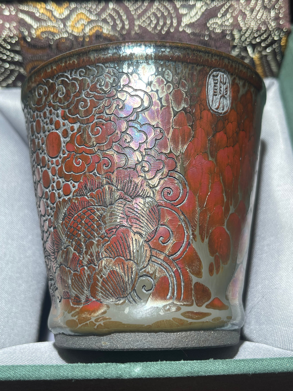 Flame Pattern Flaming Phoenix Relief Tea Tasting Single Cup