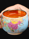 World map Teacup Personal Household Master Cup Large Ceramic Chinese Tea Cup