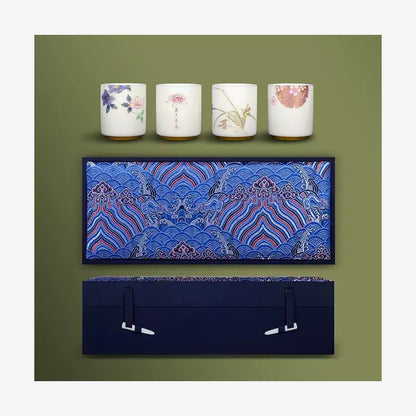 Four Seasons Full Suet Jade White Porcelain Teacup High-end Ceramic Tea Tasting Cup Single Cup Master Cup