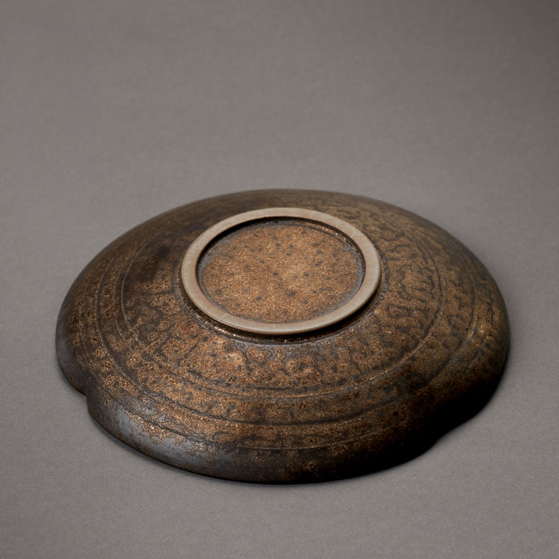 Black pottery tea holder, metal glaze, hand-fired saucer, teapot, cup tray, tea ceremony accessories