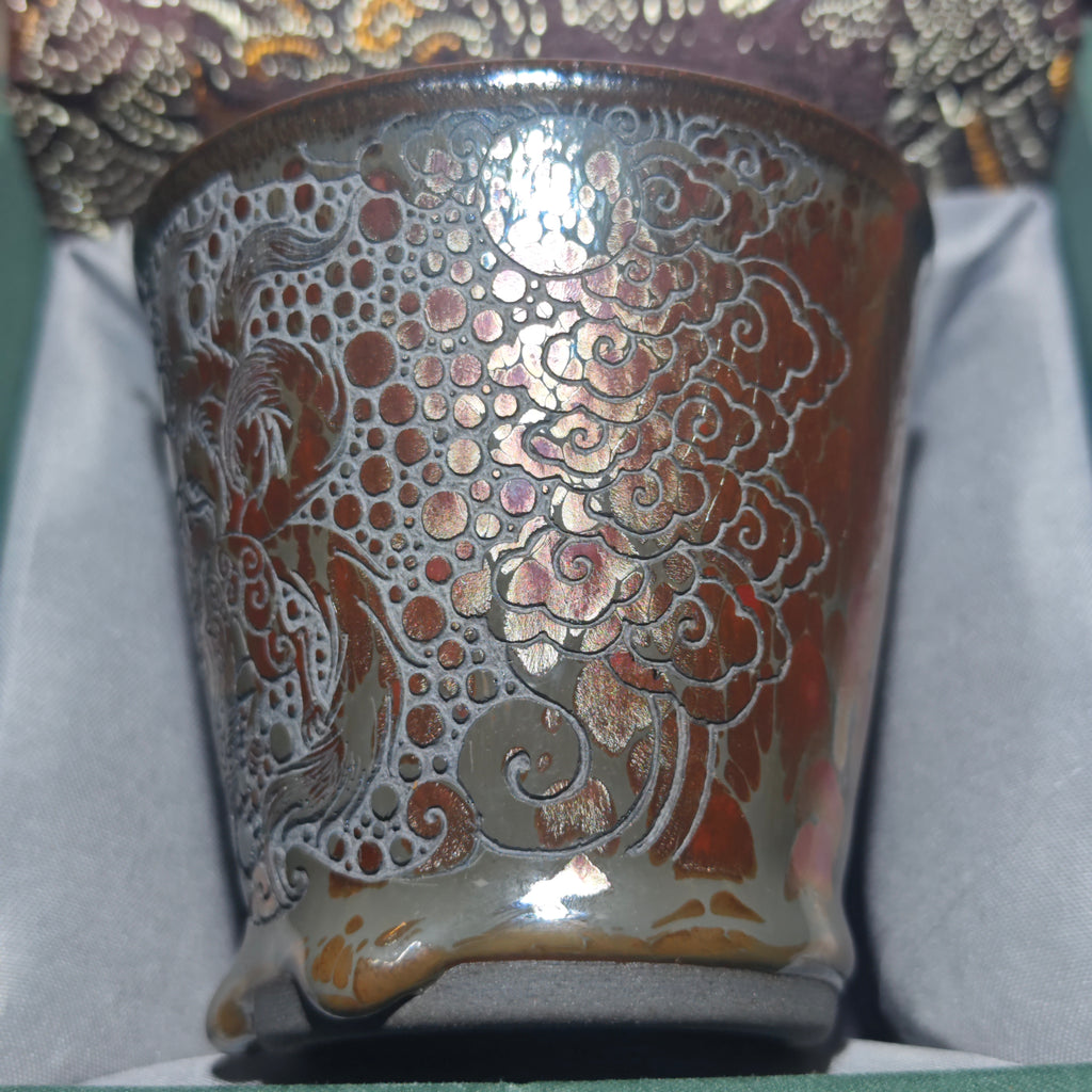 Nine-tailed fox, Jianzhan tea cup carving