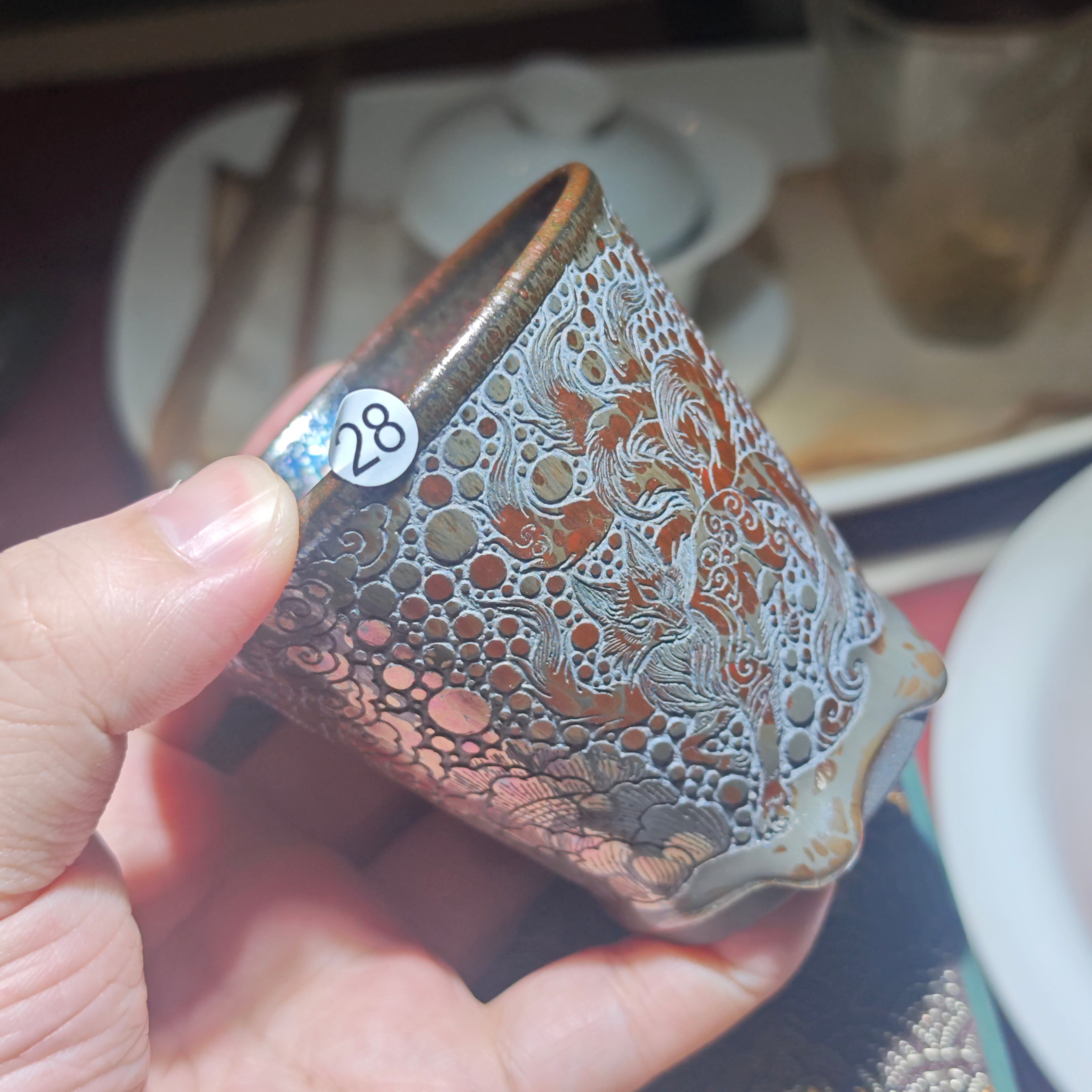 Nine-tailed fox, Jianzhan tea cup carving