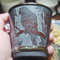 Glazed carving, parrot Coke cup