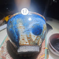 Colorful Jianzhan teacup with auspicious cloud carving