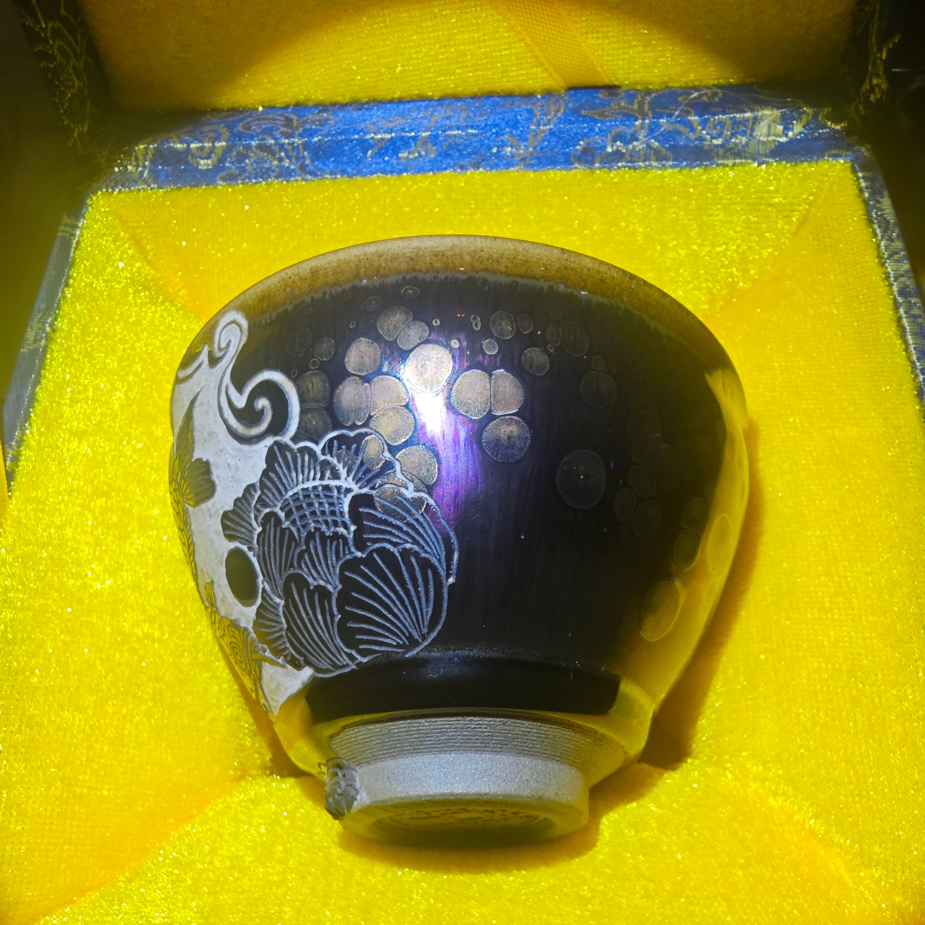 Golden Dragon Carving Pattern, Hand-carved Jianzhan Tea Cup