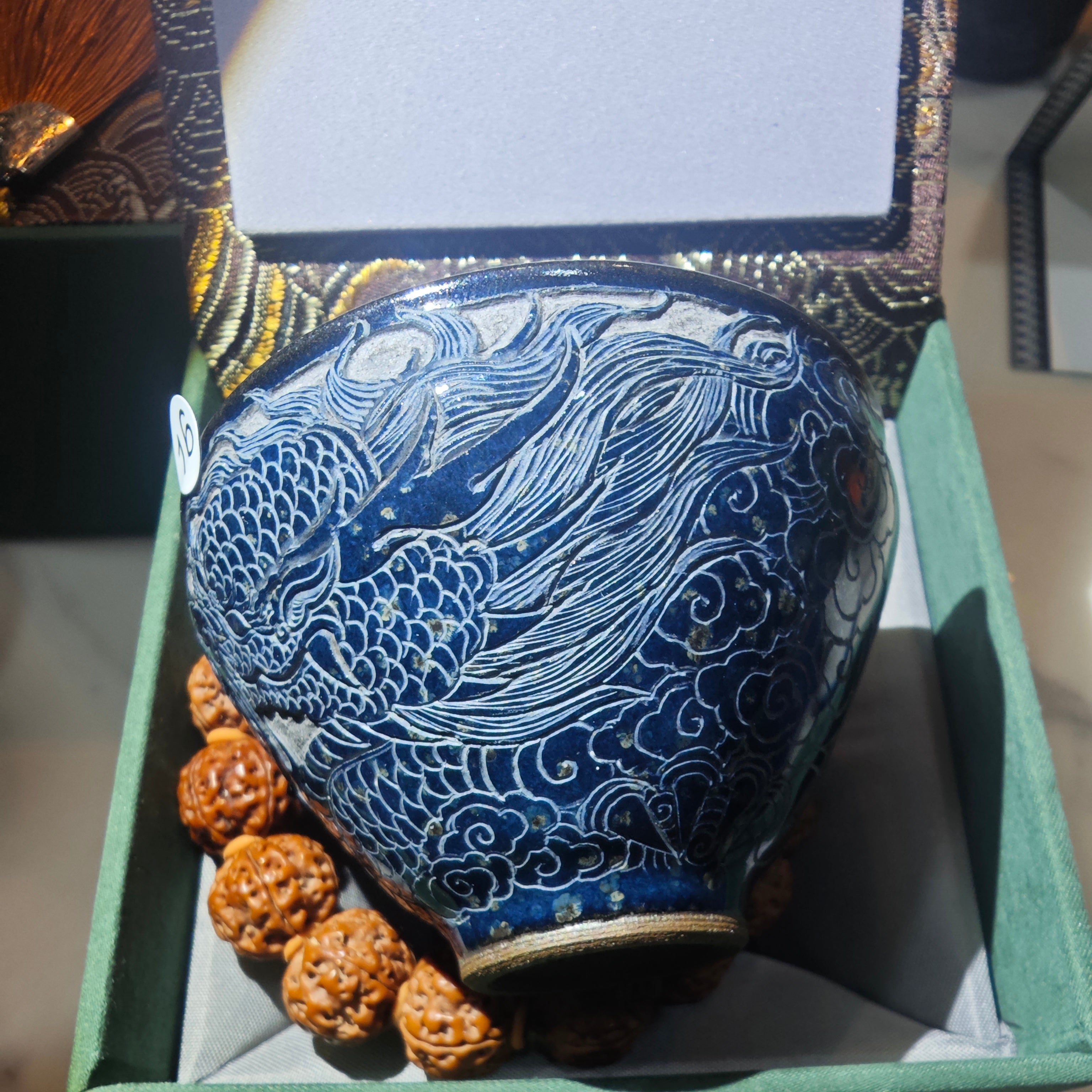 Chinese dragon, Jianzhan tea cup pattern carving，90ml