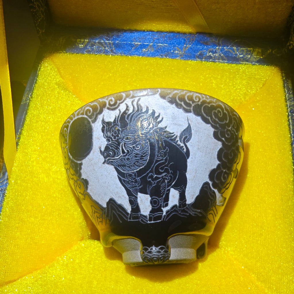 Wild boar carving pattern, Yaobian Jianzhan teacup